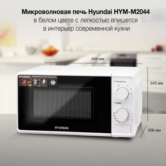 Микроволновая Печь Hyundai HYM-M2044 20л. 700Вт белый - купить недорого с доставкой в интернет-магазине