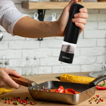 Перечница электрическая Kitfort КТ-2027 черный/белый - купить недорого с доставкой в интернет-магазине