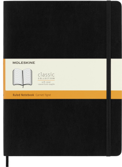 Блокнот Moleskine CLASSIC SOFT QP621 XLarge 190х250мм 192стр. линейка мягкая обложка черный - купить недорого с доставкой в интернет-магазине