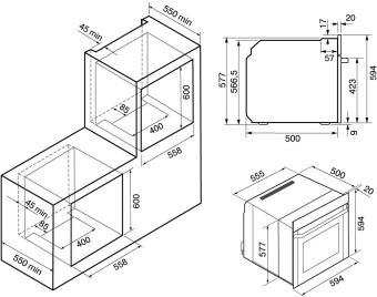 Духовой шкаф Электрический Krona Pronto 60 BL G2 черный - цена, купить или заказать с доставкой в интернет-магазине Духовой шкаф Электрический Krona Pronto 60 BL G2 черный - купить недорого с доставкой в интернет-магазине