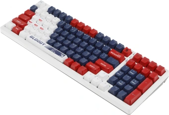 Клавиатура A4Tech S98 Sports механическая синий/белый USB for gamer LED (S98 SPORTS NAVY BLMS RED PLUS) кабель 1.8м - купить недорого с доставкой в интернет-магазине