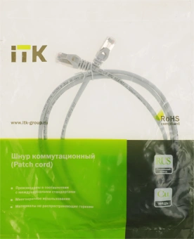 Патч-корд ITK PC01-C5EF-1M5 FTP RJ-45 вил.-вилка RJ-45 кат.5E 1.5м серый ПВХ (уп.:1шт) - купить недорого с доставкой в интернет-магазине