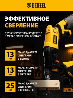 Дрель ударная Denzel ID-1050-2 1050Вт ключевой реверс (кейс в комплекте) (26312) - купить недорого с доставкой в интернет-магазине