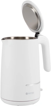 Чайник электрический Vitek VT-1104 1.5л. 2200Вт белый корпус: металл/пластик - купить недорого с доставкой в интернет-магазине