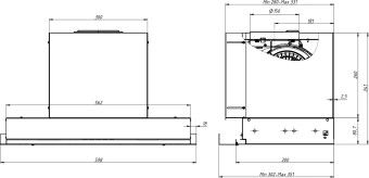 Вытяжка встраиваемая Elikor Sense 60П-1000 нержавеющая сталь управление: кнопочное (1 мотор) - купить недорого с доставкой в интернет-магазине