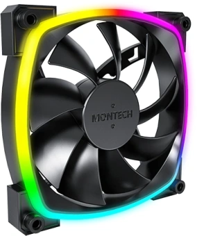 Вентилятор для корпуса Montech AX120 ARGB 120х120x25 черный 4-pin 27дБ (упак.:3шт) (AX120 PWM BLACK 3 IN 1) Ret - купить недорого с доставкой в интернет-магазине