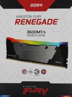 Память DDR4 2x32GB 3600MHz Kingston KF436C18RB2AK2/64 Fury Renegade RGB RTL Gaming PC4-28800 CL18 DIMM 288-pin 1.35В dual rank с радиатором Ret - купить недорого с доставкой в интернет-магазине