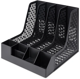 Лоток вертикальный Deli E9849 BLACK E9849 4отд. сборный для бумаг 325x320x275мм черный пластик пластиковый пакет - купить недорого с доставкой в интернет-магазине