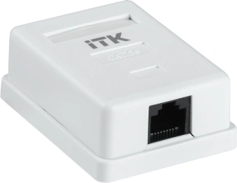 Розетка ITK CS2-1C5EF-12-G настенная 49.2x62.5x25.2мм крышка RJ45 пластик белый (упак.:1шт) - купить недорого с доставкой в интернет-магазине