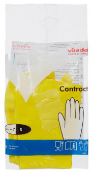 Перчатки латексные Vileda Professional Контракт S (упак.:1 пара) (101016) - купить недорого с доставкой в интернет-магазине