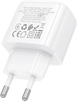 Сетевое зар./устр. Hoco CS53A Surplus 25W 3A (PD) USB Type-C универсальное белый (31488) - купить недорого с доставкой в интернет-магазине
