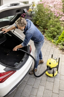 Строительный пылесос Karcher WD 3-18 S V-17/20 225Вт (уборка: сухая/влажная) желтый - купить недорого с доставкой в интернет-магазине