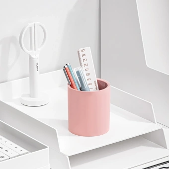 Стакан для канцелярских принадлежностей Deli ENS023 PINK Nusign круглая 83x95мм пластик розовый - купить недорого с доставкой в интернет-магазине