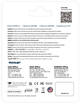 Накопитель SSD Patriot PCIe 4.0 x4 1000GB P400VP1TBM28H P400 V4 M.2 2280 - купить недорого с доставкой в интернет-магазине