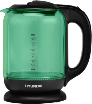 Чайник электрический Hyundai HYK-G2807 1.7л. 2200Вт бирюзовый/черный корпус: стекло - купить недорого с доставкой в интернет-магазине