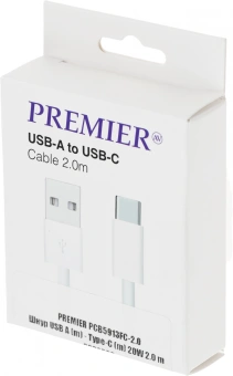 Кабель Premier 20W2M/A-C USB (m)-USB Type-C (m) 2м белый - купить недорого с доставкой в интернет-магазине