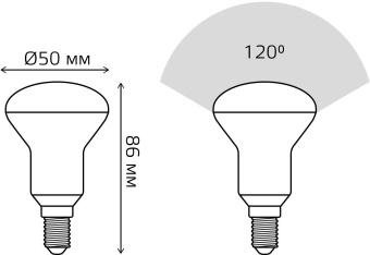 Лампа светодиодная Gauss R50 6Вт цок.:E14 рефлек. 220B 3000K св.свеч.бел.теп. (упак.:10шт) (106001106) - купить недорого с доставкой в интернет-магазине