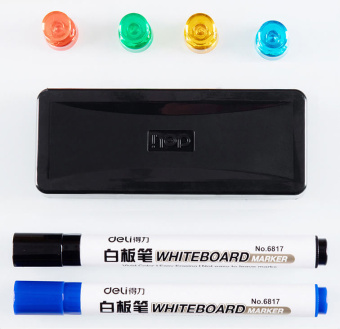 Доска стеклянная Deli 8740 стеклянная белый 100x150см стекло магнитный 4 магнита/2 маркера/стиратель - купить недорого с доставкой в интернет-магазине