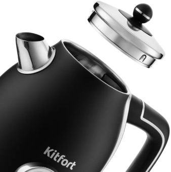 Чайник электрический Kitfort KT-6102-1 черный (корпус: нержавеющая сталь) - купить недорого с доставкой в интернет-магазине
