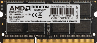 Память DDR3L 8GB 1600MHz AMD R538G1601S2SL-U RTL PC3-12800 CL11 SO-DIMM 204-pin 1.35В Ret - купить недорого с доставкой в интернет-магазине