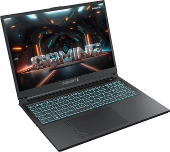 Ноутбук Gigabyte G6 Core i7 13620H 16Gb SSD512Gb NVIDIA GeForce RTX4060 8Gb 16" IPS FHD+ (1920x1200) FreeDOS black WiFi BT Cam (KF-H3KZ853KD) - купить недорого с доставкой в интернет-магазине
