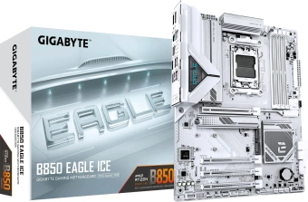 Материнская плата Gigabyte B850 EAGLE ICE SocketAM5 AMD B850 ATX AC`97 8ch(7.1) 2.5Gg RAID+HDMI+DP - купить недорого с доставкой в интернет-магазине