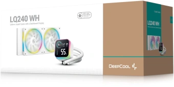 Система водяного охлаждения Deepcool LQ240 Wh ARGB Soc-AM5/AM4/1200/1700/1851 белый 4-pin 38.71dB Al LCD 300W 1530gr Ret (R-LQ240-WHDSMC-G-1) - купить недорого с доставкой в интернет-магазине