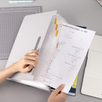 Папка с 13 прозр.вклад. Deli 63951DK-BLUE A4 полипропилен темно-синий с ручками 330x20x235мм - купить недорого с доставкой в интернет-магазине