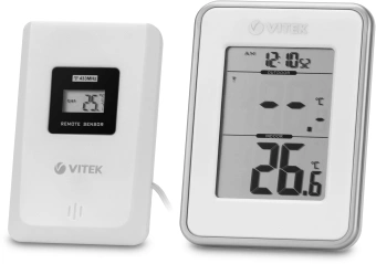 Погодная станция Vitek VT-6408 серебристый - купить недорого с доставкой в интернет-магазине