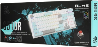 Клавиатура A4Tech Bloody S510R механическая белый USB for gamer LED (S510R USB ICY WHITE/BLMS RED) - купить недорого с доставкой в интернет-магазине