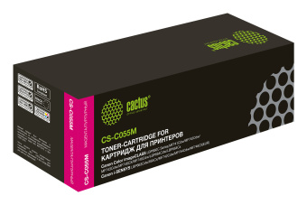 Картридж лазерный Cactus CS-C055M 055 M пурпурный (2100стр.) для Canon LBP663Cdw, LBP664Cx, MF746Cx, MF742Cdw, MF744Cdw - купить недорого с доставкой в интернет-магазине
