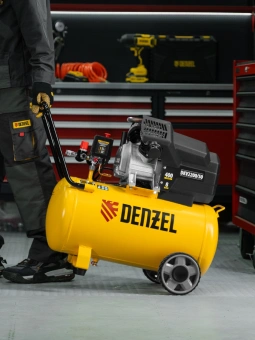 Компрессор поршневой Denzel DKV2200/50,Х-PRO масляный 400л/мин 50л 2200Вт желтый/черный - купить недорого с доставкой в интернет-магазине