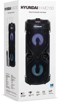Минисистема Hyundai H-MC150 черный 50Вт FM USB BT SD/MMC - купить недорого с доставкой в интернет-магазине