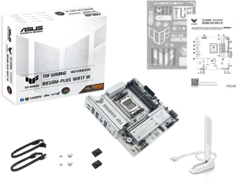 Материнская плата Asus TUF GAMING B850M-PLUS WIFI7 W SocketAM5 AMD B850 4xDDR5 mATX AC`97 8ch(7.1) 2.5Gg RAID+HDMI+DP - купить недорого с доставкой в интернет-магазине