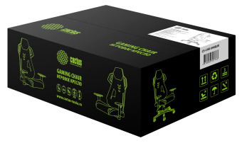 Кресло игровое Cactus CS-CHR-090BLW черный/белый эко.кожа/сетка крестов. нейлон - купить недорого с доставкой в интернет-магазине