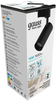 Система трековая Gauss TR082 16Вт 4000K цв.св.:белый нейтральный черный - купить недорого с доставкой в интернет-магазине