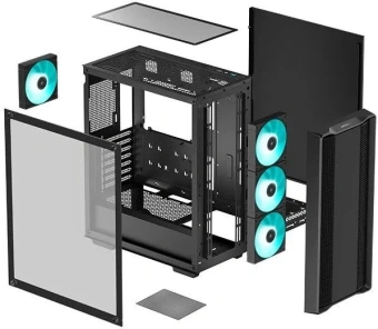 Корпус Deepcool CC560 V2 черный без БП ATX 4x120mm 1xUSB2.0 1xUSB3.0 audio bott PSU - купить недорого с доставкой в интернет-магазине