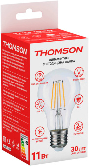 Лампа филам. Thomson Filament TH-B2064 11Вт цок.:E27 груша 220B св.свеч.бел.нейт. A60 (упак.:1шт) - купить недорого с доставкой в интернет-магазине