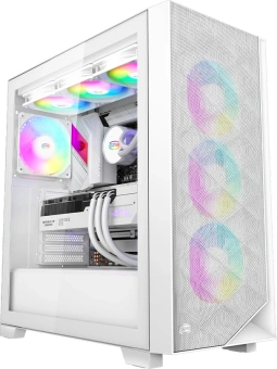 Корпус PcCooler C3D510 WH ARGB белый без БП ATX 3x120mm 2xUSB3.0 1xUSB3.1 audio bott PSU - купить недорого с доставкой в интернет-магазине