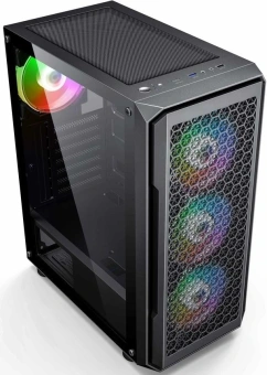 Корпус Accord 3338 черный без БП ATX 6x120mm 1xUSB2.0 1xUSB3.0 audio bott PSU - купить недорого с доставкой в интернет-магазине