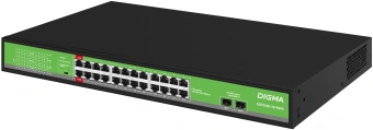 Коммутатор Digma DSP224G-2S-R400 (L2) 24x1Гбит/с 2SFP 24PoE 24PoE+ 2PoE++ 400W неуправляемый - купить недорого с доставкой в интернет-магазине