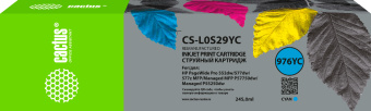 Картридж струйный Cactus CS-L0S29YC 976YC голубой (245мл) для HP PageWide P55250dw/P57750dw - купить недорого с доставкой в интернет-магазине