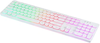Клавиатура Оклик 420MRL белый USB slim Multimedia LED (1091227) кабель 1.5м - купить недорого с доставкой в интернет-магазине
