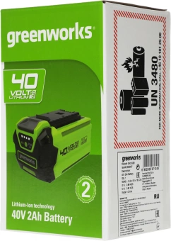 Батарея аккумуляторная Greenworks G40USB2 40В 2Ач Li-Ion (2939407) - купить недорого с доставкой в интернет-магазине