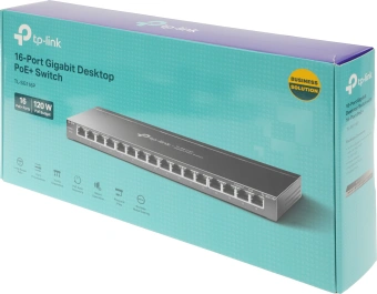 Коммутатор TP-Link TL-SG116P (L2) 16x1Гбит/с 16PoE+ 120W неуправляемый - купить недорого с доставкой в интернет-магазине