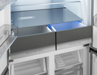 Холодильник Weissgauff WCD 450 Rock Glass NoFrost Inverter 3-хкамерн. графит темный инвертер - купить недорого с доставкой в интернет-магазине