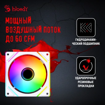 Вентилятор для корпуса Bloody BD-CF120ARGB2 LCD ARGB 120х120x25 белый 4-pin 26дБ (BD-CF120ARGB2-WH) Ret - купить недорого с доставкой в интернет-магазине