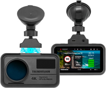 Видеорегистратор с радар-детектором TrendVision Hybrid Signature Real 4K GPS ГЛОНАСС черный - купить недорого с доставкой в интернет-магазине