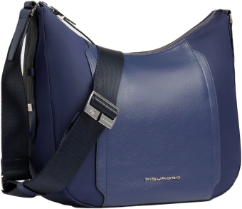 Сумка седло женская Piquadro Lyra BD6658W92T/BLU 10.9" темно-синяя нейлон/натур.кожа - купить недорого с доставкой в интернет-магазине