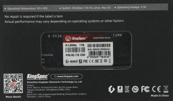 Накопитель SSD Kingspec PCIe 3.0 x4 1TB NE-1TB M.2 2280 - купить недорого с доставкой в интернет-магазине